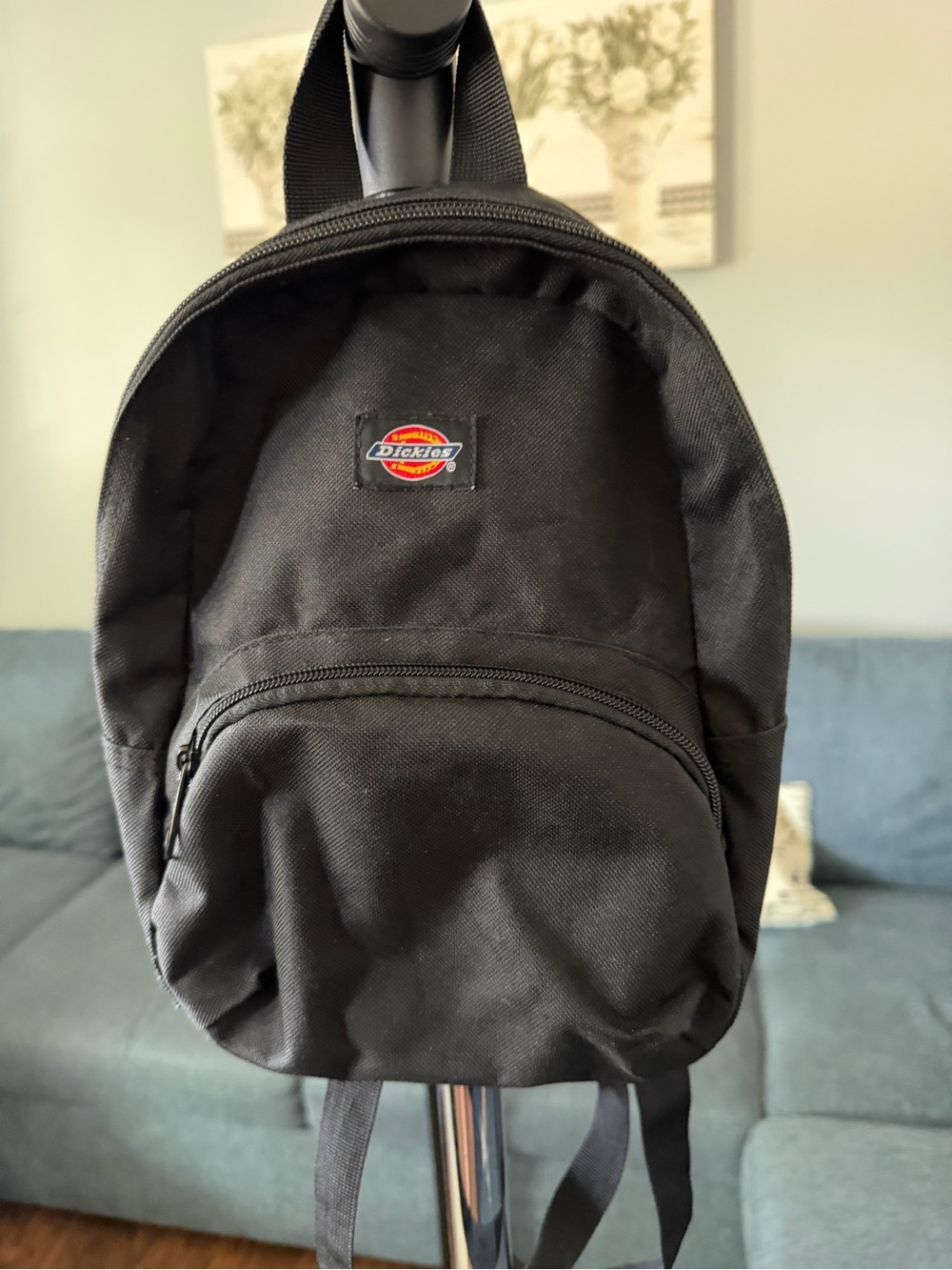 Dickies Black Compact Mini Backpack with Front Zip Pocket